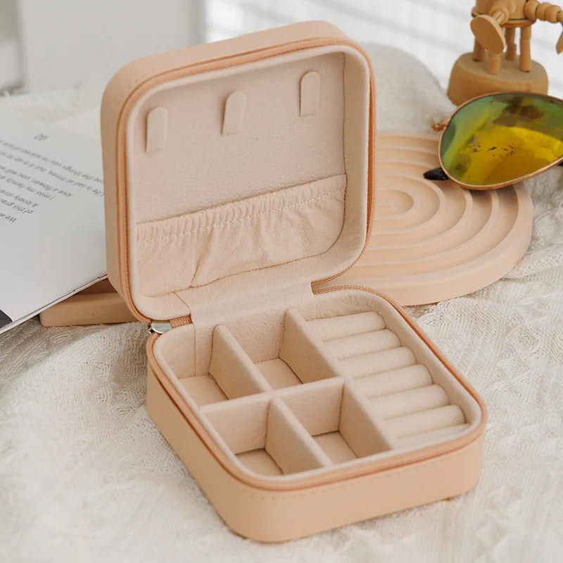NEW Arrivals 10 Colors Double-Layer Leather Luxury Jewelry Box Gold Ring Box Jewelry Boxes and Packaging Necklace Earring Jewelry Storage Organizer and Makeup Case