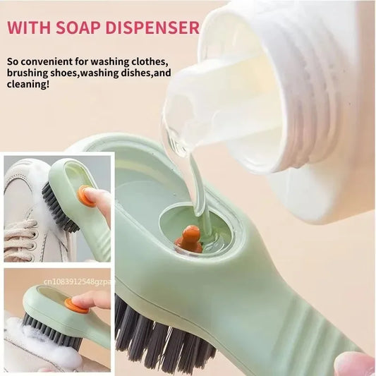 NEW Arrivals 3PCS Set Multi-Function Automatic Liquid Discharge Cleaning Brush–Shoe Brush & Clothes Cleaner, Perfect Household Cleaning Tool
