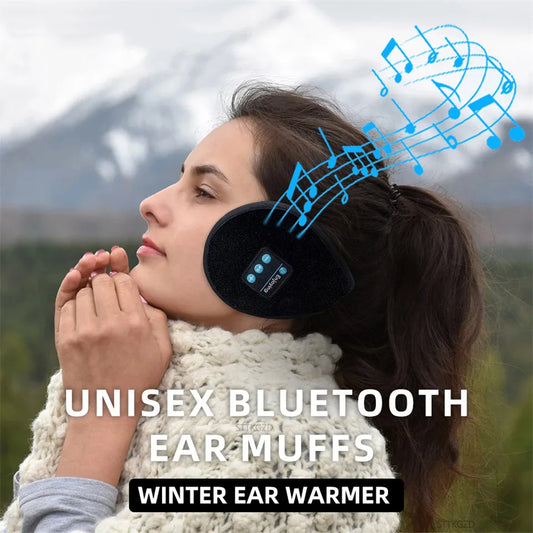 NEW Arrivals Wireless Black Ear Muffs Bluetooth Headphones Earmuffs Winter Earplug Casual Cap Sports Cycling Running Hiking  Riding Warmer Earmuff Men Women Music Earphones