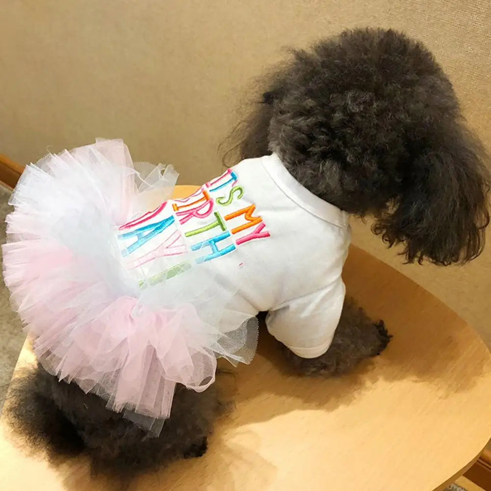 Pet Tulle Dress Pet Puppy Dog Birthday Princess Dress Pet Supplies Dress for Pets Dog Clothing