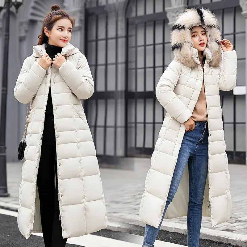 Low Price Sales Are Limited NEW Arrivals 5 Colors M-3XL Winter Warm Jacket Women's Bow Belt Real Fox Fur Collar Windbreaker Long Coat  Thick Snow Roads Overcoat