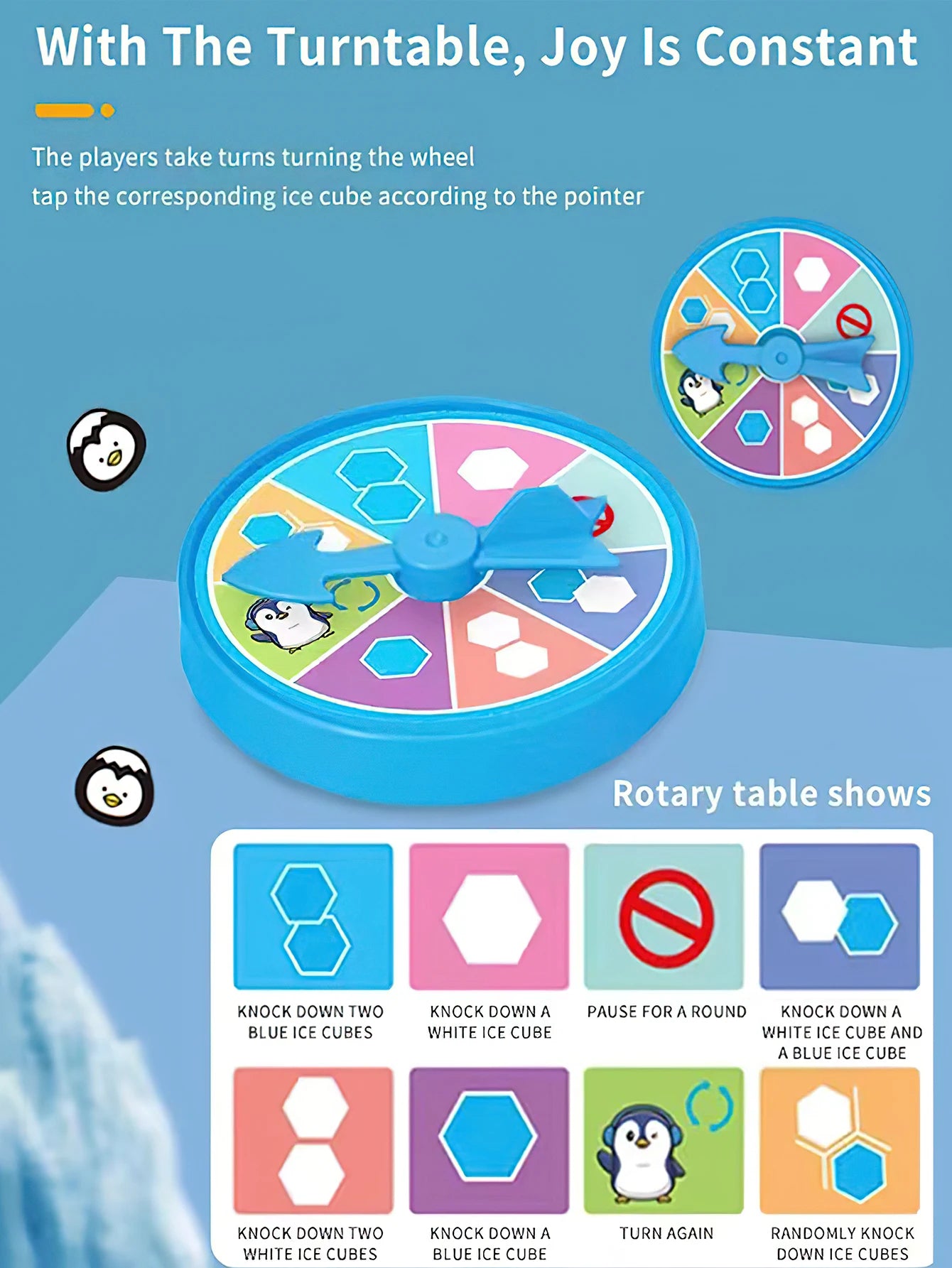 3-6Yrs Old Mini Ice Breaking Penguin Saves Little Penguin Ice Knocking Game Children's Desktop Interactive Competition Parent Child Toys