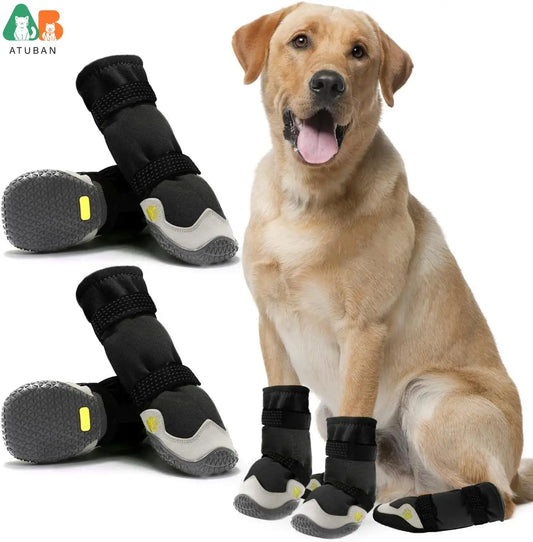 Dog Shoes for Hot Pavement Anti-Slip Dog Boots & Paw Protectors for Summer Rainy Day Dog Snow Boots Waterproof Dog Shoes