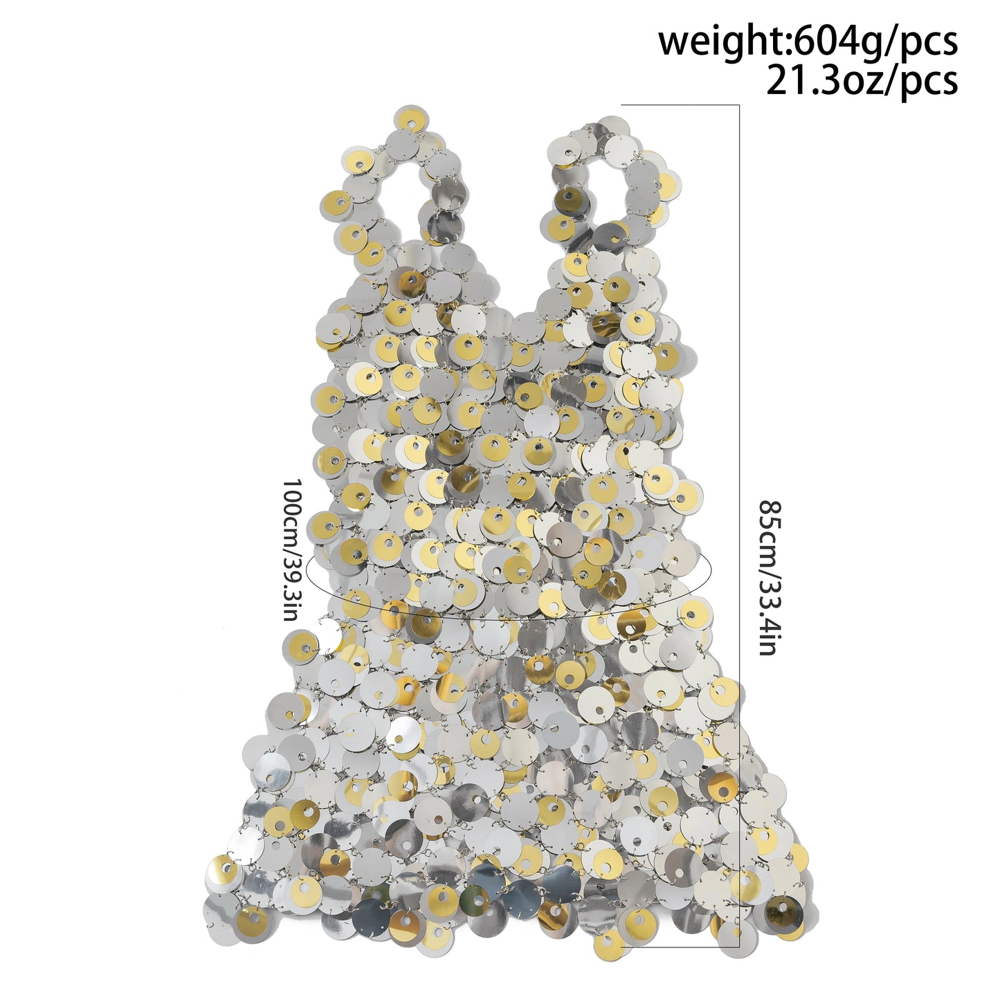 NEW Arrivals Sexy Shinny Gold Color Sequin Dress Women Nightclub Sling Skirt Body Chain Luxury Body Jewelry Party Accessories Ladies Girls Sexy Fashion Clothing Supplies