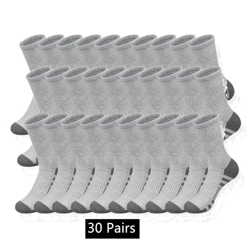 NEW Arrivals 10/20/30 Pairs Set Women Men's Classic Crew Socks Unisex Sports Socks Cycling Running Basketball Anti-Slip Outdoor Breathable Socks Sports Apparel Accessories