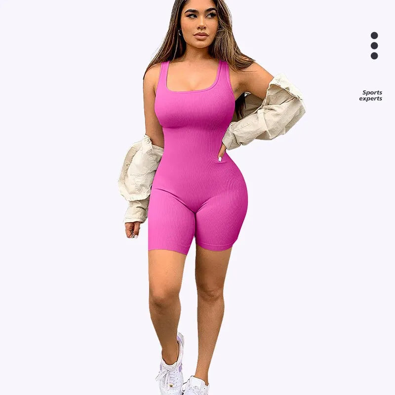 Seamless One-Piece Short Yoga Clothes Sportswear Women's Gym Push Up Workout Clothes Fitness Sports Bodysuit Yoga Suit