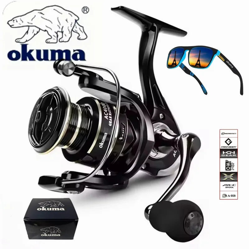 Original OKMUA Spinning Fishing Reel 2000 - 7000 Series Ultralight Max Drag 10kg 5.2:1 Surfcasting Spinning Reel Saltwater Jigging Reels Fishing Accessories