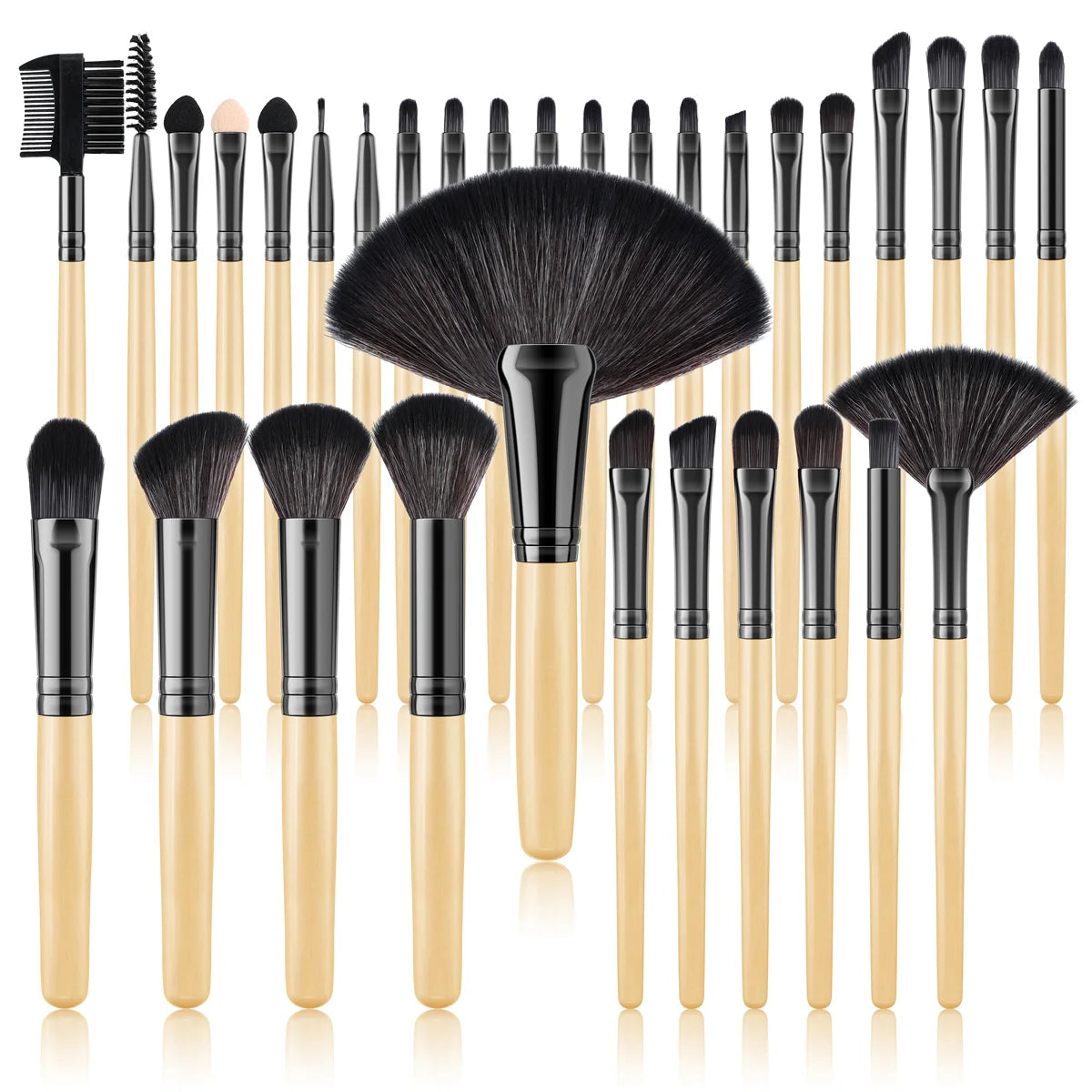 32 PCS Set 27 Colors  Professional Makeup Brush Set Cosmetic Tools for Powder Eye Shadow Foundation Blush Blending Beauty Makeup Brush Kit for Makeup Starters Women Cosmetic Tool Sets