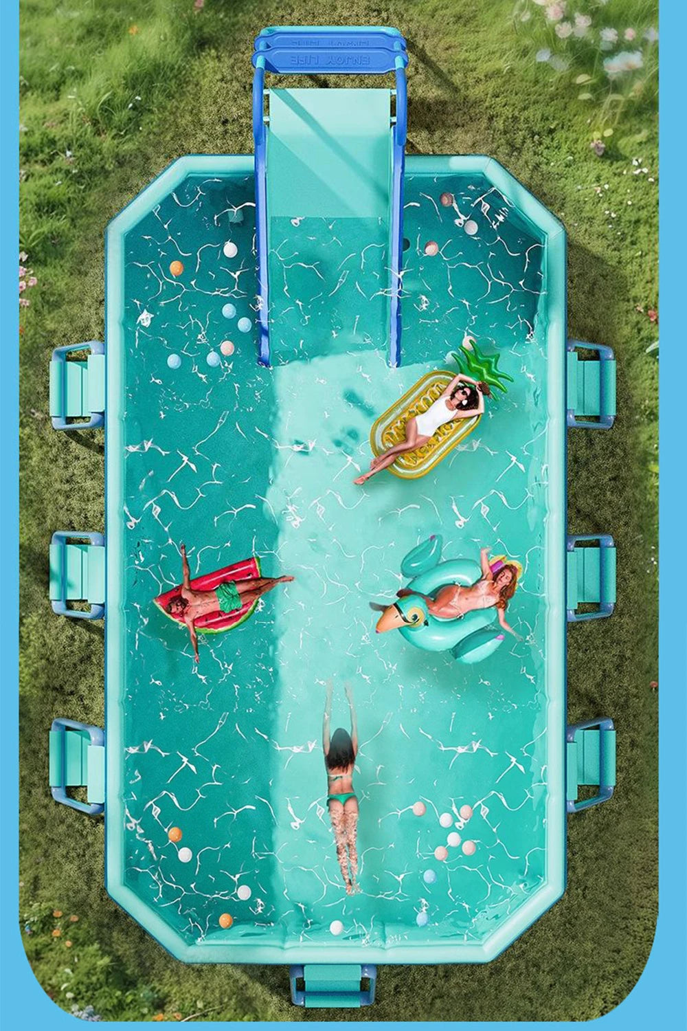 NEW Arrivals 3M PVC Swimming Pool Foldable Non-Inflatable Home Outdoor Garden Backyard Summer Water Sports Party For Family Children