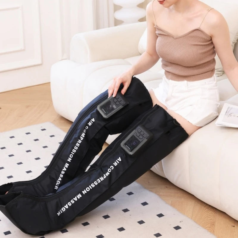 Wireless Air Compression Pressure Leg Thigh Massage Machine Wraps for Pneumatic Foot Calf Muscles Massager with Zipper