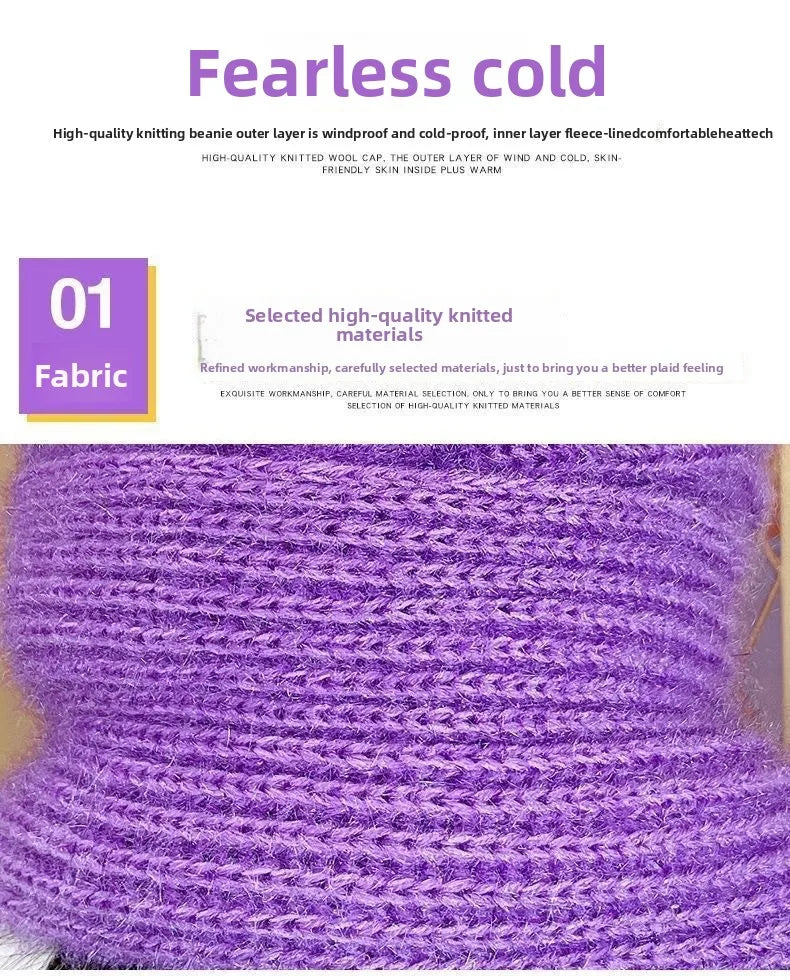 NEW 2 PCS Set 5 Colors Fleece Lined Cycling Beanie Scarf Set Women Thermal Windproof Knit Cap Snow Hood Winter Cold Weather Warm Set Outdoor Skiing Travel Hiking