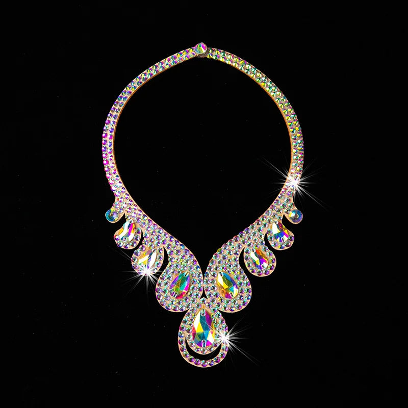 NEW Arrivals 18 Patterns Luxury Belly Dance Sparkle Necklace Jewelry Competition Dancer Accessory Shine Dancing Necklace Stage Performance Costume Egypt Show