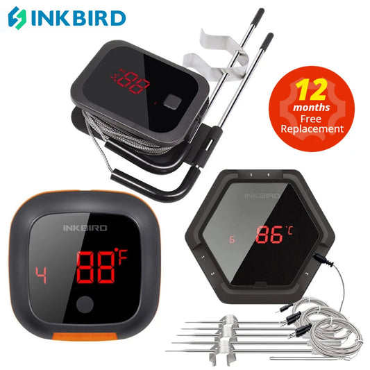 NEW Arrivals IBT 2X 4XS 6XS 3 Types Food Cooking Bluetooth Wireless BBQ Thermometer Probes & Timer For Oven Meat Grill Free App Control Outdoor Barbeque Picnic Camping