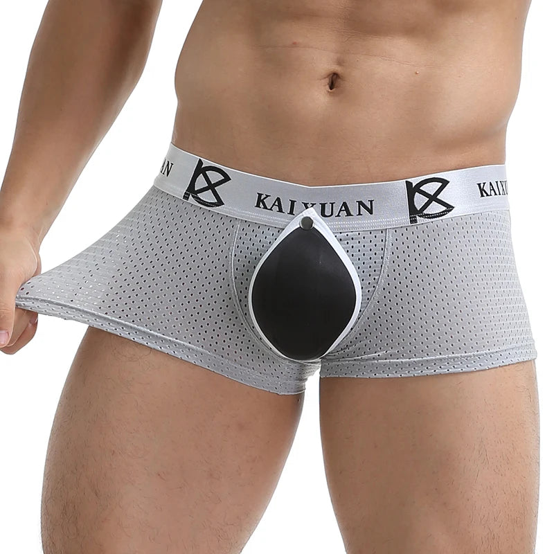 Men Underwear Boxers Shorts Male Front Removable Underpants Jockstraps Pad Panties