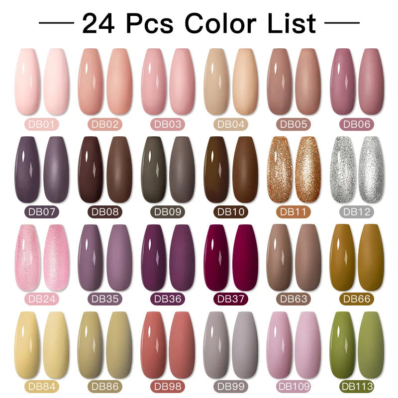 NEW Arrivals 24/40.120PCS Set Colors Gel Nail Polish Set Semi Permanent Hybrid Gel Varnish Set Base Top Coat Soak Off UV LED Nail Gel Kits Manicure Pedicure Accessories Nail Care Tools Sets Cosmetic Supplies