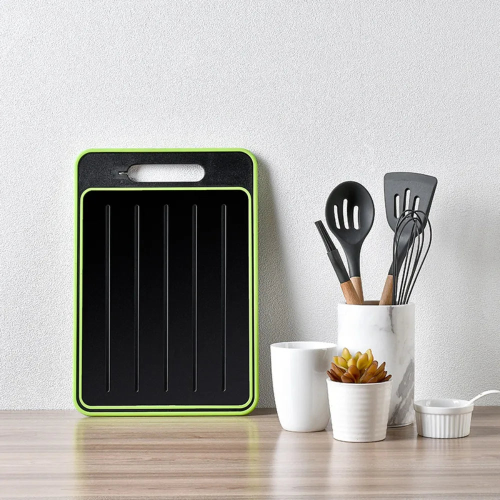 4 in 1 Defrosting Cutting Board Rectangular with Grater Sharpener Chopping Board Double Sided Quick Defrosting Tray Frozen Meat Kitchenware Utensils Tools