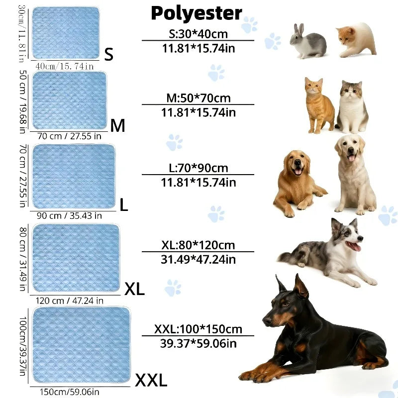 S-2XL Dog Cooling Mat Summer Ice Pad Breathable Waterproof Bed Washable Cooling Cushion for Dogs Cats Small Medium Large Pets.