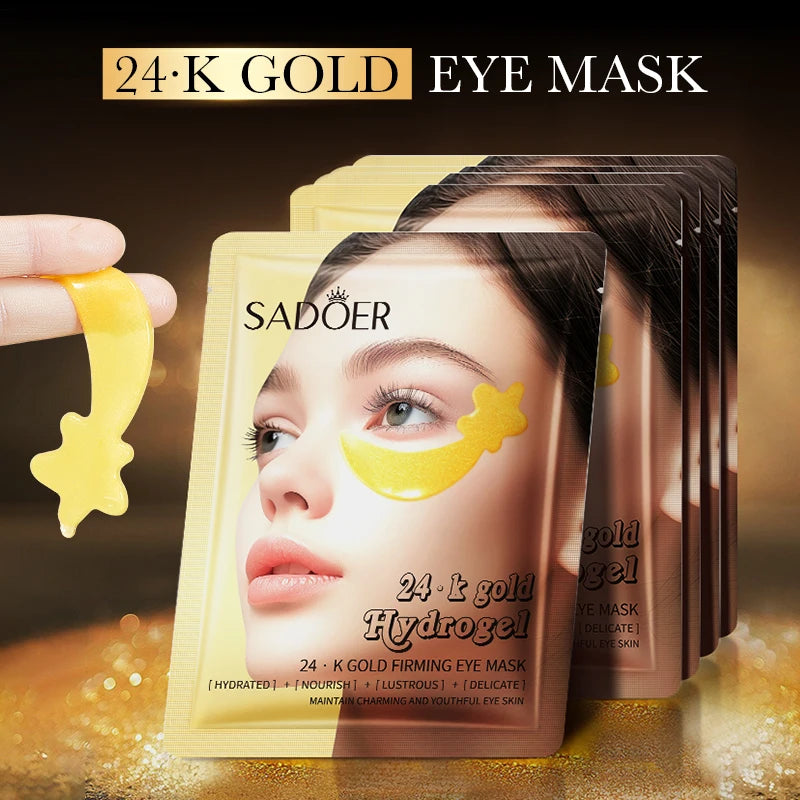 NEW 20PCS Set 24K Gold Crystal Collagen Eye Mask Anti Wrinkle Dark Circles Moisturizing Anti wrinkle Anti-Aging Eye Patches Women Beauty Salon Spa Accessories Korean Skin Care Products