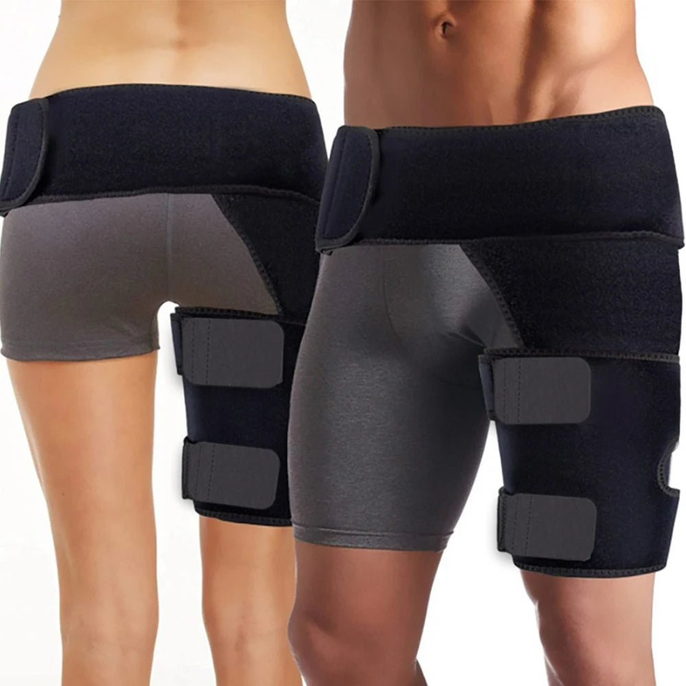 NEW Arrivals Hip Brace Thigh Compression Sleeve for Runners Cyclists Groin Support Straps Hip Stability Brace Protector Adductor Muscles and Tendons Around Groin, Quad & Hamstring Support