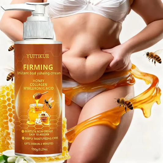 2 PCS Set Bee Venom Honey Collagen Firming Body 150gr Cream, Skin Laxity Repair Instant Lifting with Hyaluronic Acid, Non-Greasy Tummy Control Belly Loss Skin Care Sets Korean Products