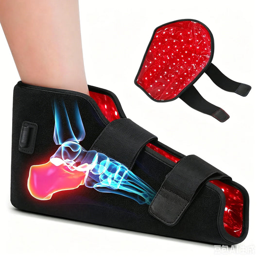2 PCS Set New Red & Infrared Light Feet Shoes Wraps Toes & Ankle Knees with Controller Led Near Infrared Light Boots for Plantar Fasciitis Treatment Pain Relief Therapy
