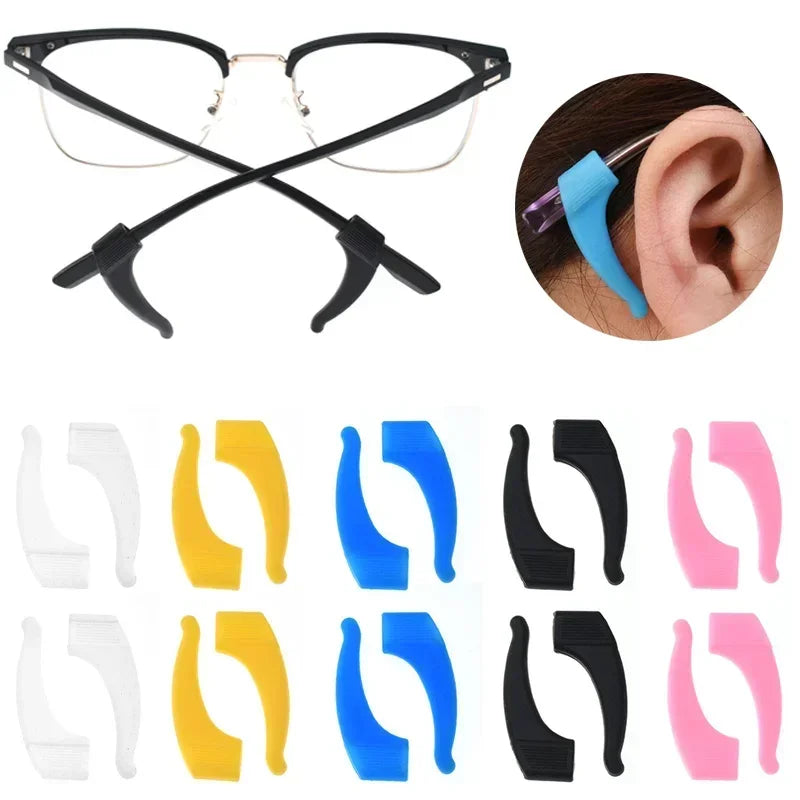 New Arrivals 20 Pairs Set (40PCS) Silicone Anti-Slip Ear Hooks for Women Men Antiskid Glasses Leg Ear Sleeve Clear Anti-fall Eyewear Holder Accessories
