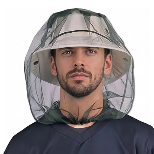 Outdoor Camping Beach Fishing Beekeeping Anti Mosquito Fishing Cap Anti Insect Hat Mesh Breathable Bug Bee Repellent Head Cover Net for Men and Women