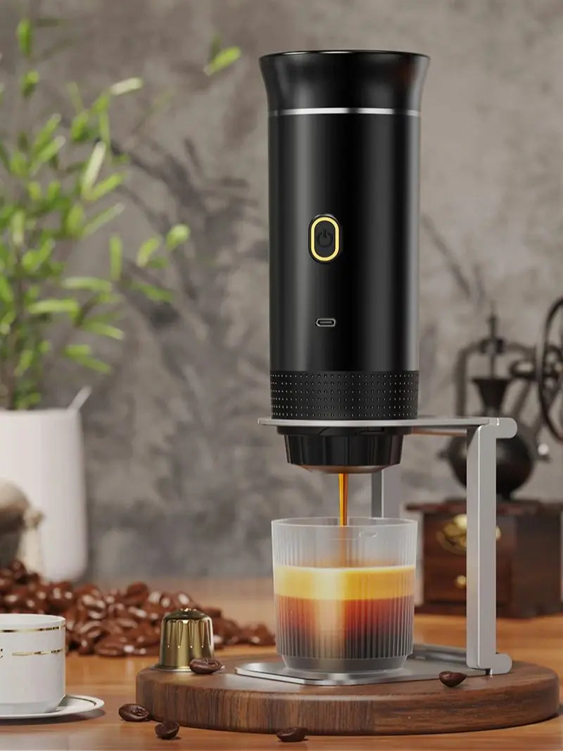 Wireless Electric Portable Espresso Coffee Machine for Car & Home Camping Beach Picnic Coffee Maker 3-in-1 Set Capsule Powder Travel Coffee Maker