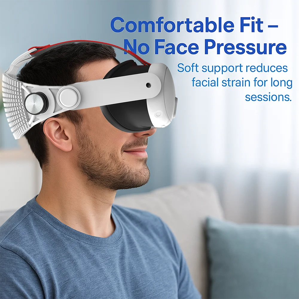 META Quest Head Strap for Quest 3S/3 VR Light Adjustable Comfortable Soft Wear Gaming Movies Headset Elite Strap For Meta Quest 3S/Quest 3 VR Electronic Accessories