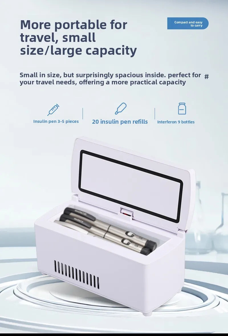 NEW Travel Portable Insulin Cooler Case + Batteries with Digital Temperature Control  for Home Outdoor Car Travel Medicine Refrigerator Pills Case Freezer Health Care Supplies