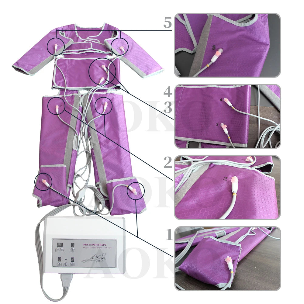 Lymphatic Drainage Machine Air Wave Pressure Sauna Suit Muscles Relax Weight Loss Arm Leg Foot Pressotherapy Massage Device