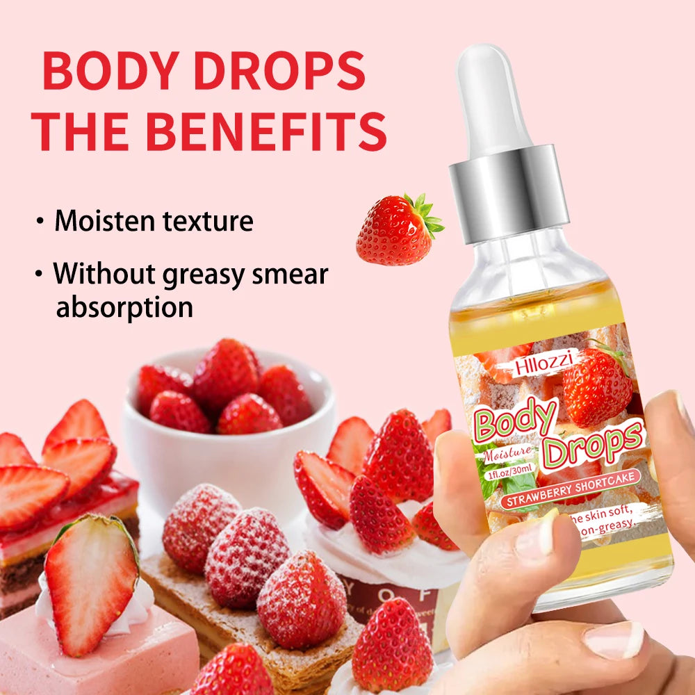 3 PCS Set Strawberry Set Includes 30 ml/1 FL OZ Body Drops and 2 oz/57 g or 8 OZ Body Glaze, Plus a Complimentary 5 ml/0.17 g Roll-On Skin Care Sets Korean Products