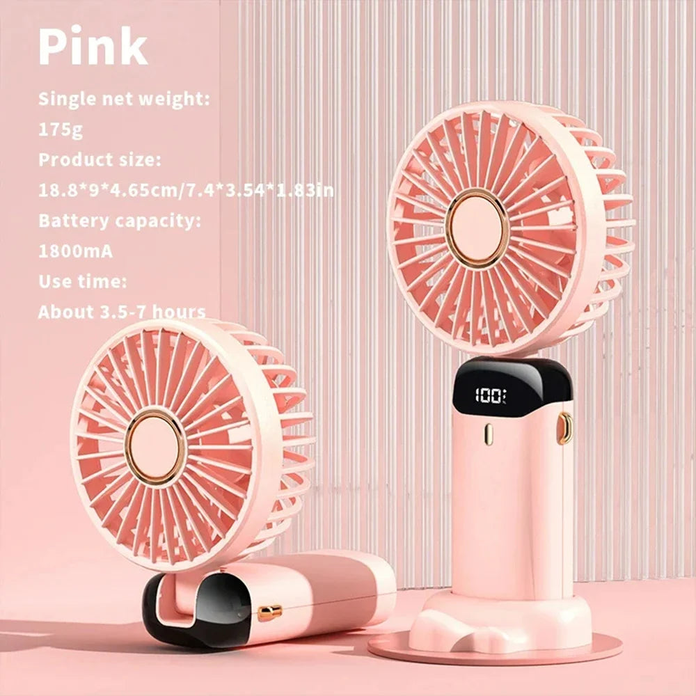 New Arrivals Powerful Wind Cooling Hand Mini USB Fan Portable 5 Speed Personal Pocket Rechargeable Handheld with Hook Outdoor Travel Air Cooling Fans