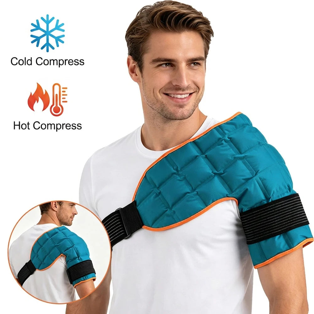 2 PCS Set Reusable Big Ice Pack Cold Hot Compress Self-Absorbing Water Knee And Shoulder Wrap Ice Therapy Sports Injuries Pain Relief Treatment  Shoulder Brace Knee Pads Health Care Supplies