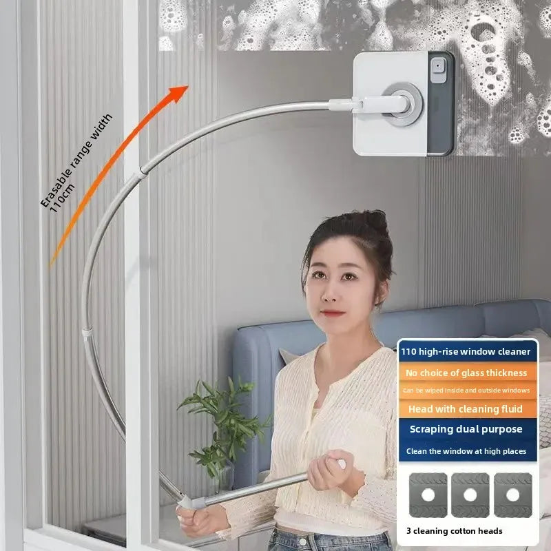 NEW Arrivals Double-Sided Arc-Shaped Household Glass Cleaner Tool Efficient Water Scrubber Window Cleaning Device Human-Arm Simulation