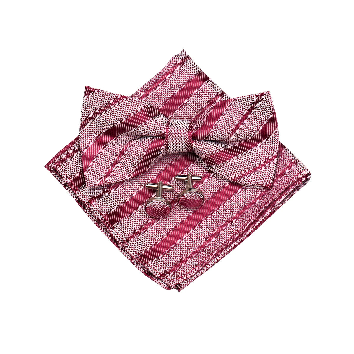 3 PCS Set 55 Colors Luxury Paisley Bowtie Suit Man Bow Tie Pocket Square Cufflinks Wedding Bowknot Accessories Butterfly Neckwear Adjustable Adult Ties