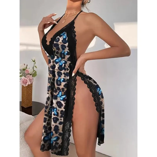 NEW Arrivals S-XL Size Sexy Women's Underwear Large Size Loose Home Nightgown Slit Pajamas