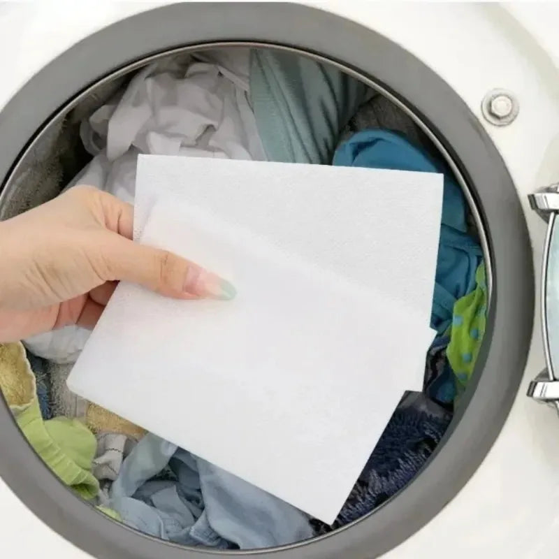 100/200 PCS 48 Bags Set Color Absorbing Catcher Cloth Film Household Machine Wash Nonwovens Anti Cross Dyeing Paper Sheets  Clothes Mixed Washing No Cross Color Tools Laundry Cleaning Accessories