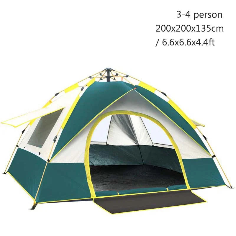 NEW 1-2-3-4 Person Travel Family Rainproof Windproof 1-4 Person Fully Automatic Tent Camping Sunshade Awning  Shelter Beach Easy Open Hiking Tents