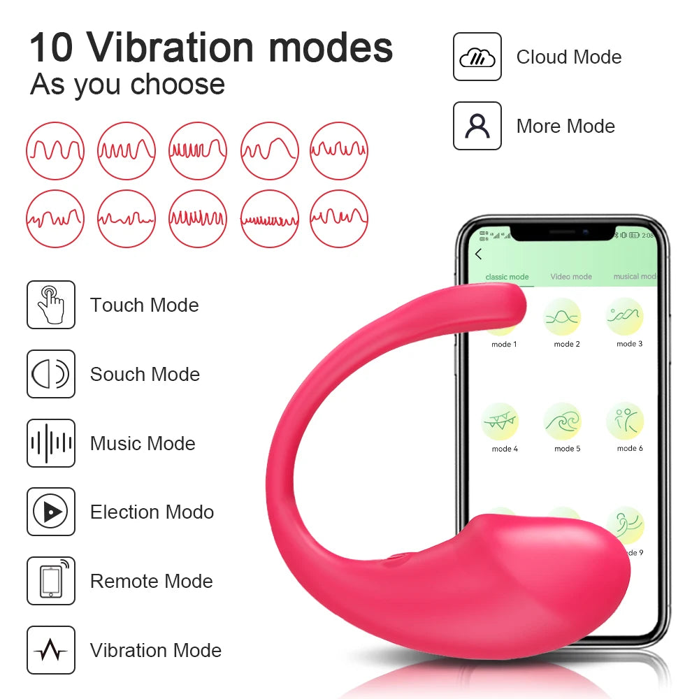 Bluetooth G Spot Vibrator for Women Sex Shop Wireless APP Remote Control Female Wear Vibrating Panties Sex Toy for Adults Couple