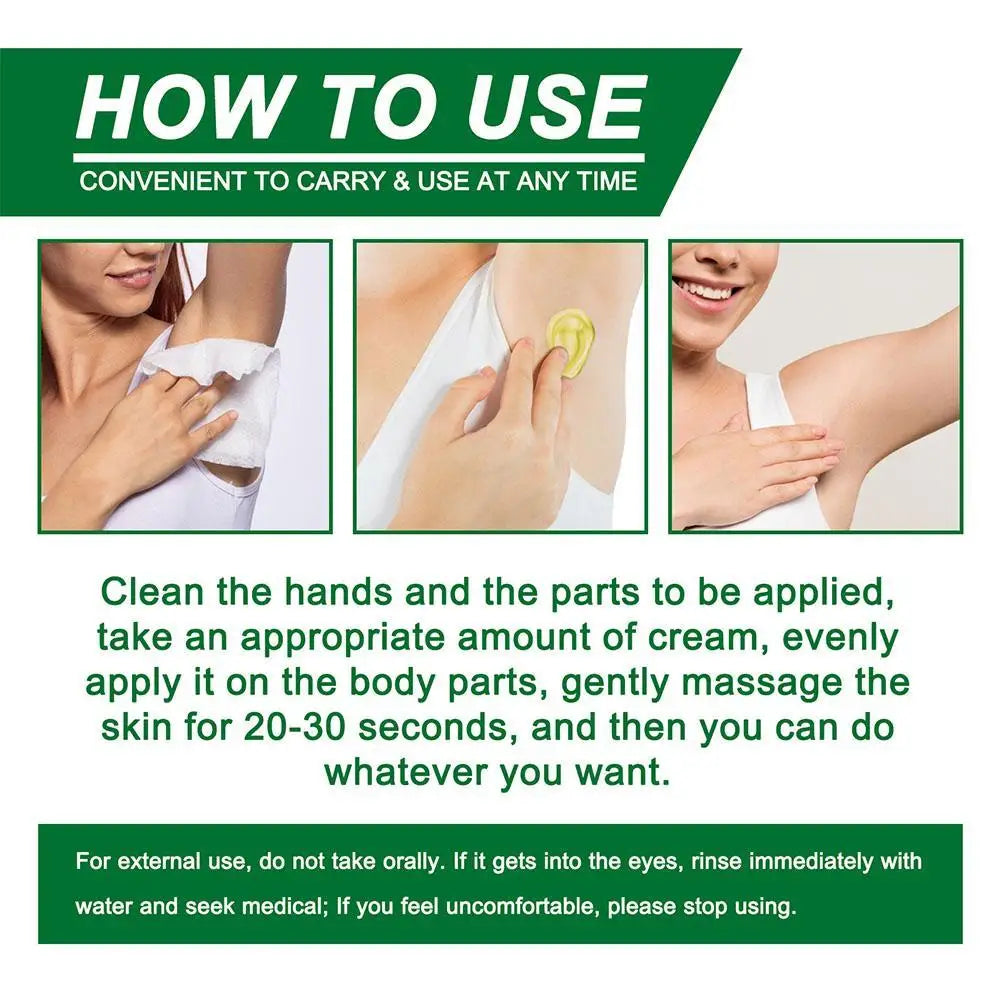 5 PCS Set Armpit Underarm Deodorant Cream Natural Refreshing Extract Plant  Summer Sweat Lasting Fragrance Body Skin Care Treatment 10g Women Men Personal Care Sets