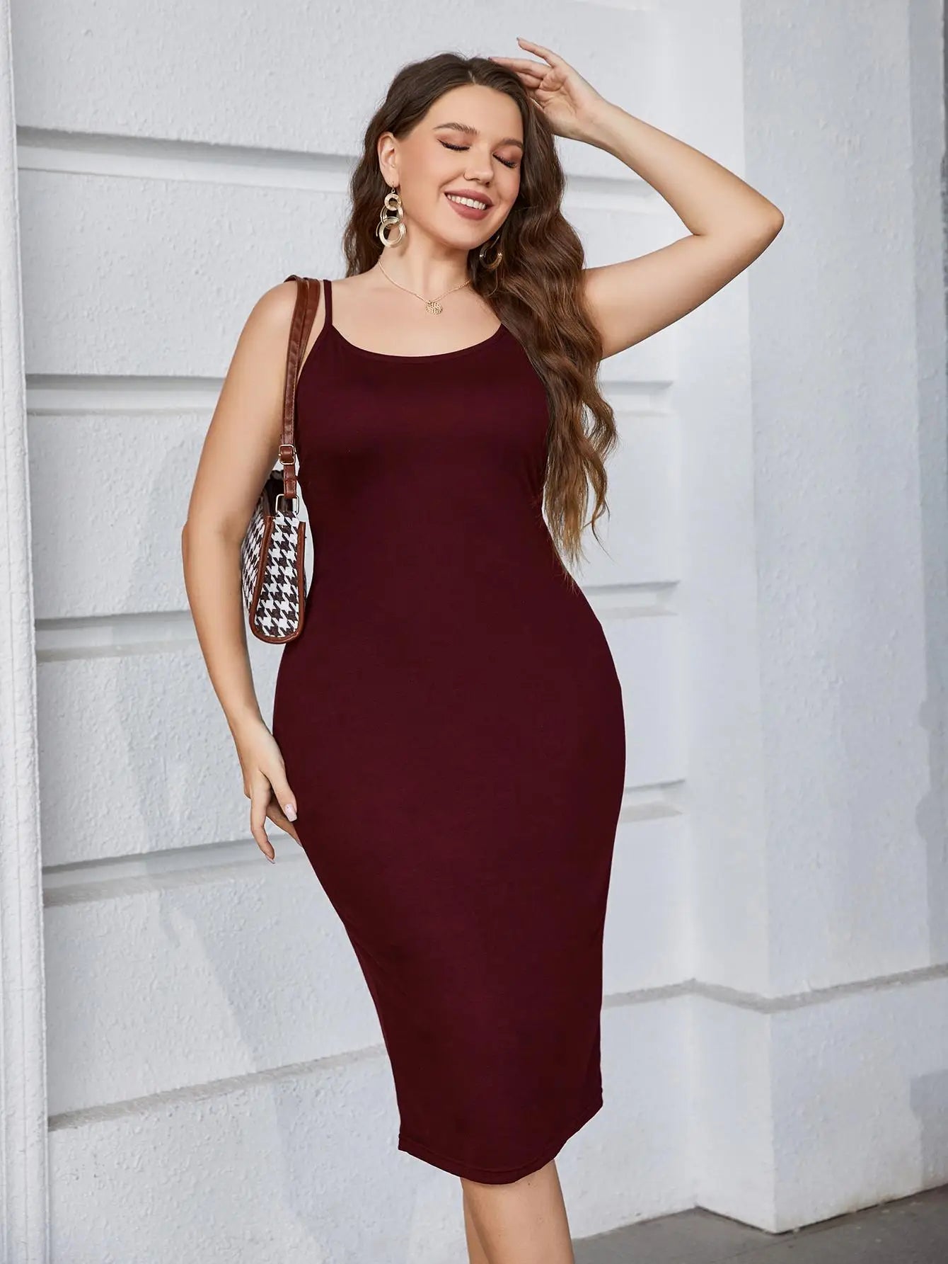 Plus Size Women's Sleeveless Spaghetti Strap Robe Cocktail Beach Evening Party Bodycon Wedding Guest Dresses Sexy Club Dress