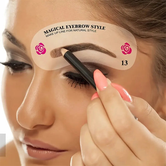 24 Styles Eyebrow Templates Eyebrow Shaping Mold Beauty Set Makeup Styler Set Template Tools Female Beauty Model