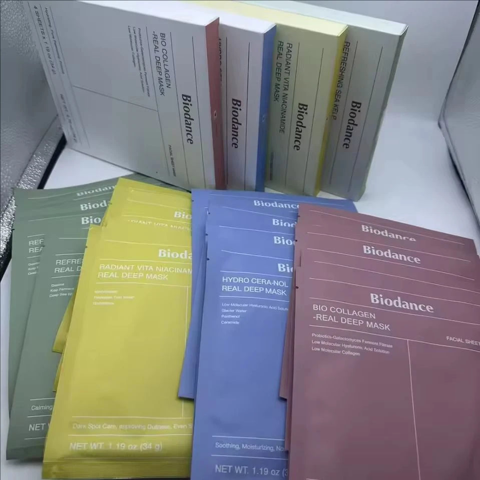 5 Colors Korean Collagen Face Mask Highly Effective Moisturize Improve Skin Elasticity Soothing Repair Non-irritating Face Skin Care Products