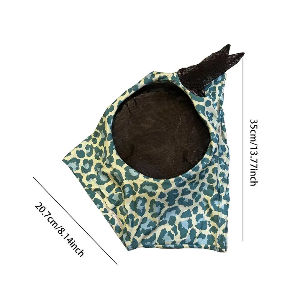 Horse Fly Face Cover Leopard Pattern Equestrian Supplies Comfortable Breathable Anti-Mosquitoes Cover Horse Care Product