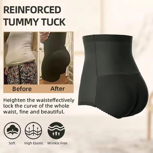 S-2XL High Waist Women Girls Underwear Slimming Tummy Control Body Shaper Fake Ass Butt Lifter Briefs Lady Sponge Padded Butt Push Up Panties Female Ladies High Quality Fashion Underwear Supplies