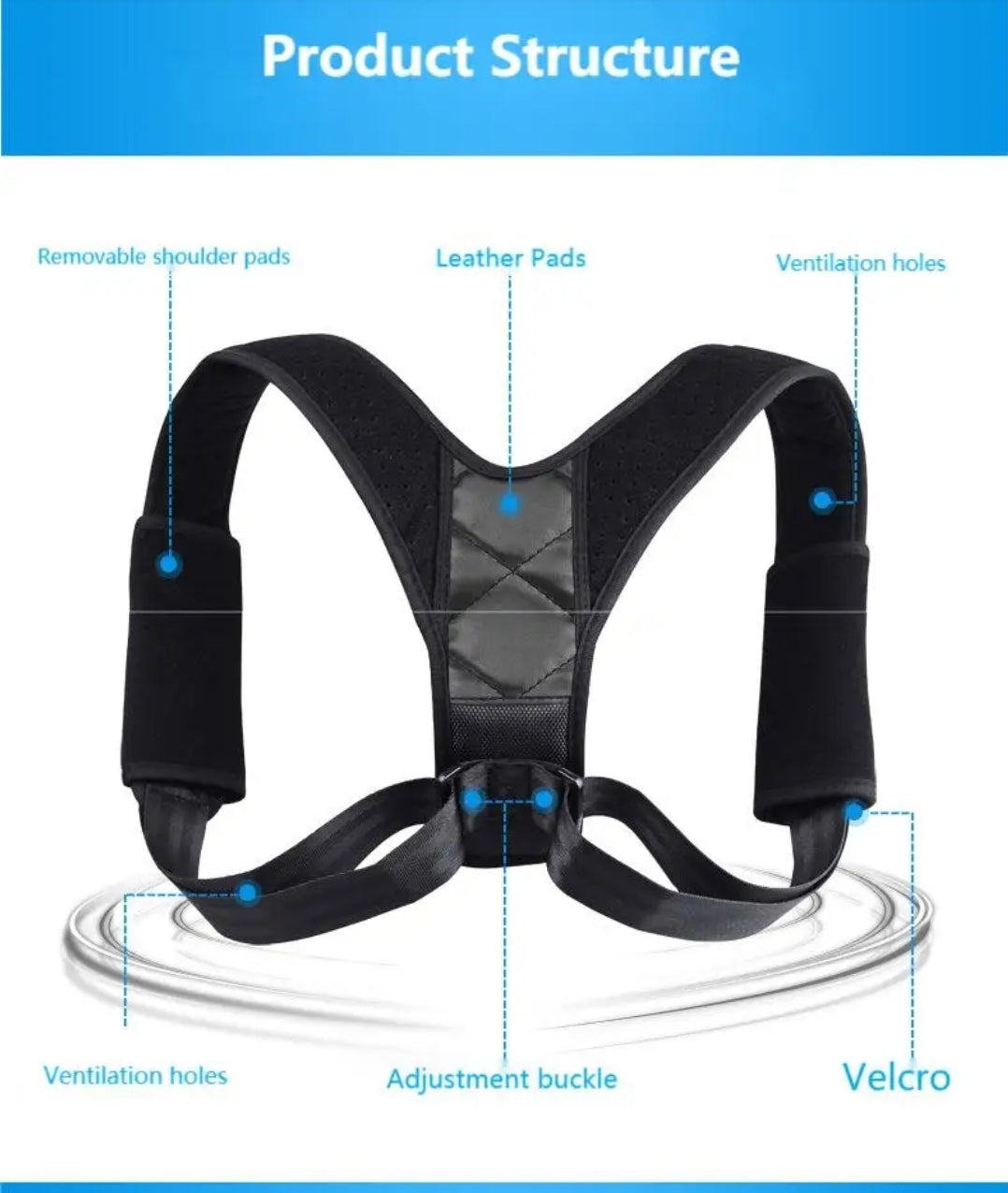 Back Posture Correction Belt Hunchback Prevention Correction of Sitting Posture Unisex Breathable Body Shaping