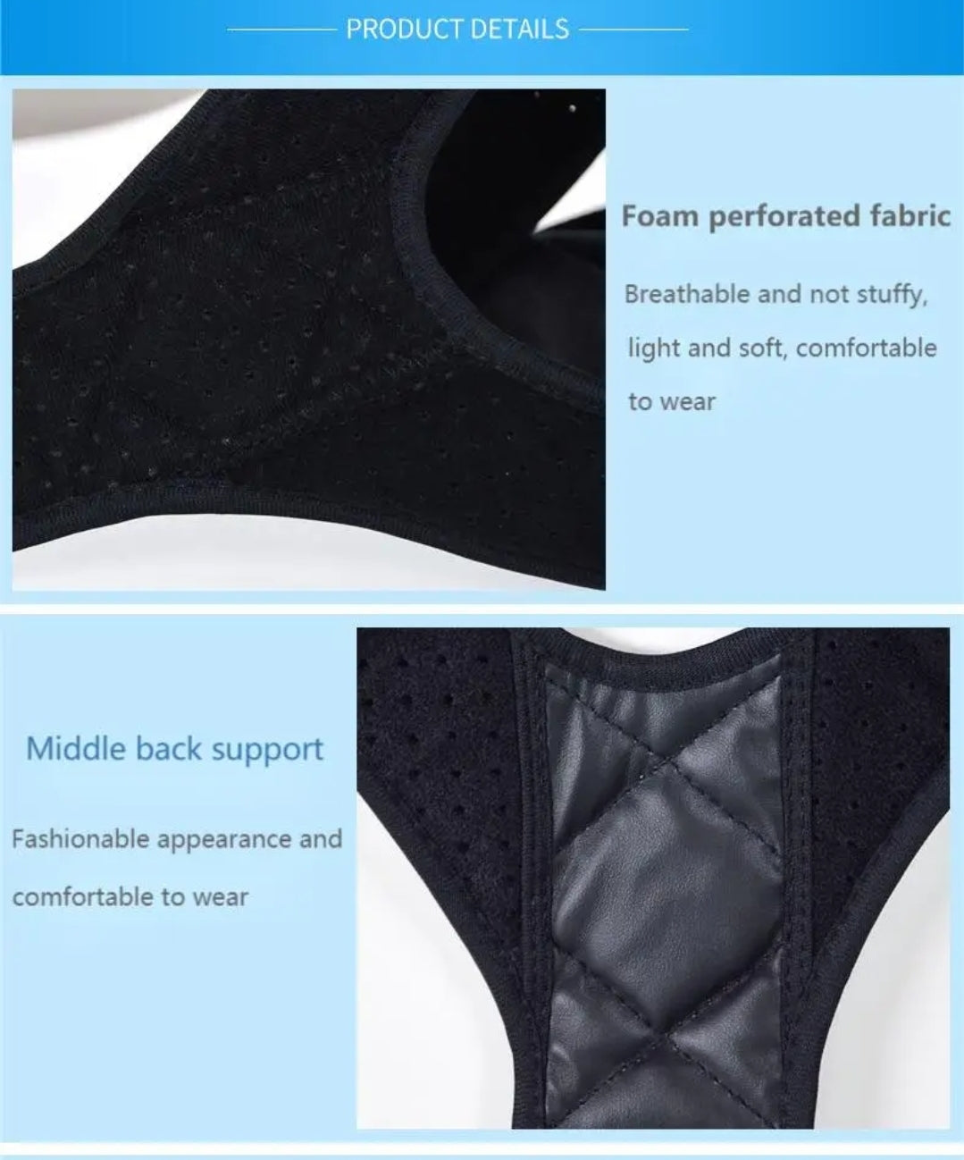 Back Posture Correction Belt Hunchback Prevention Correction of Sitting Posture Unisex Breathable Body Shaping