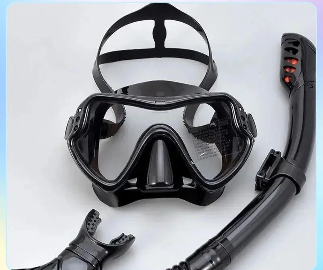 Diving Mirror Breathing Tube Set for Men and Women New Adult Large Frame Silicone Face Mirror Swimming Submarine Mask