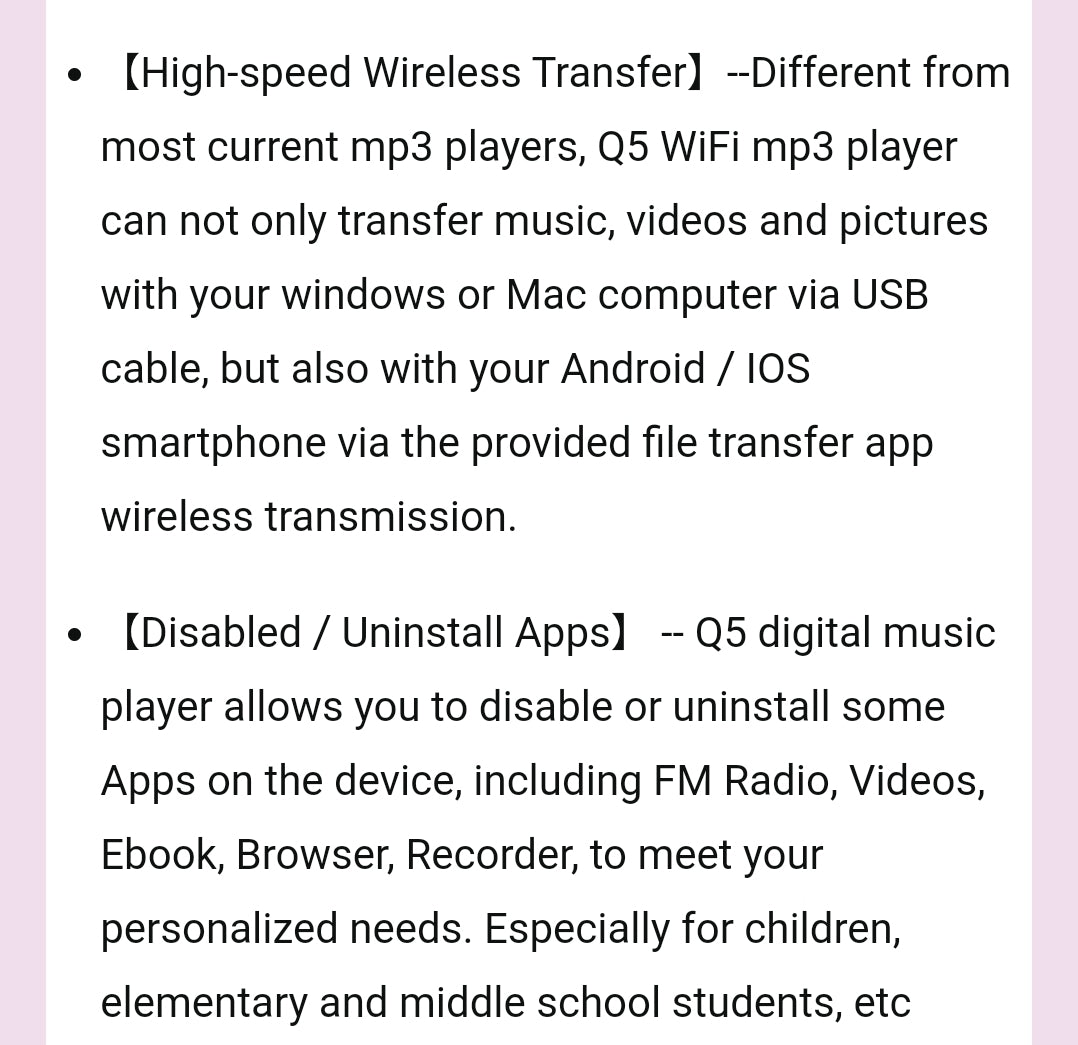 Portable WiFi MP4 Player Bluetooth MP5 HiFi Sound Music  MP3 Player 4.0 "Full Touch Screen FM/Recorder/Browser/Support Max 512GB